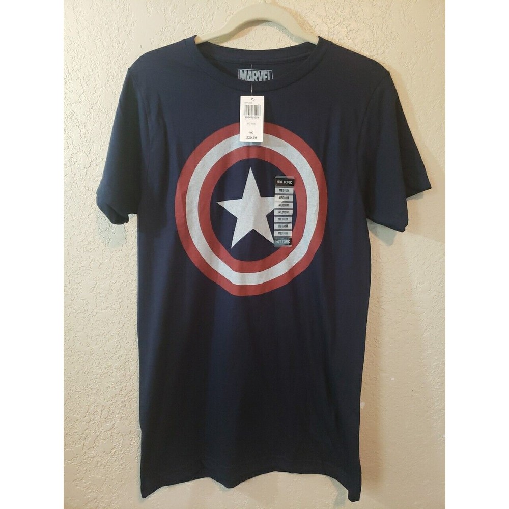 Hot Topic Marvel Captain America Tshirt Size Medium Short Sleeve NWT